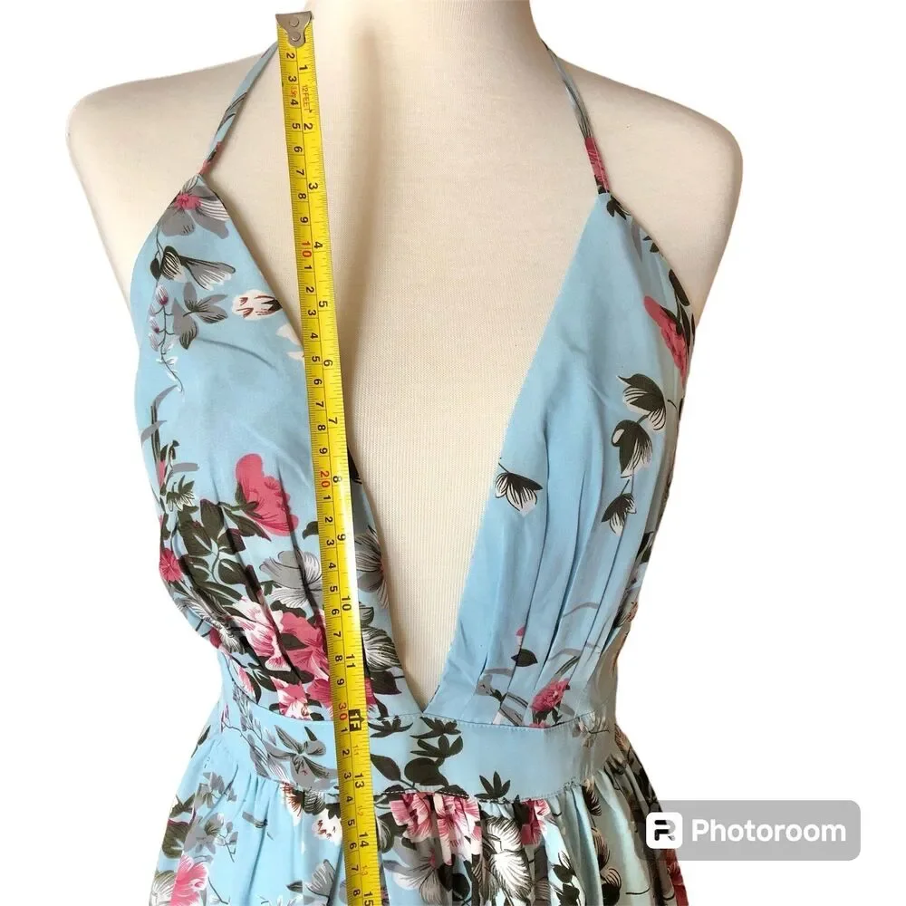 Cupshe boho crisscross Floral Maxi Dress for beach party summer size Small - Picture 10 of 12